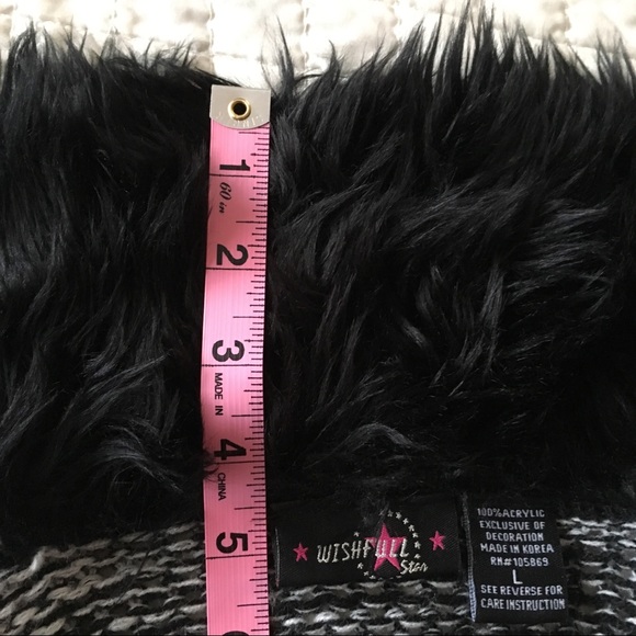 {Forever} Black & White Marl Fur-Trimmed Cardigan - Picture 8 of 8